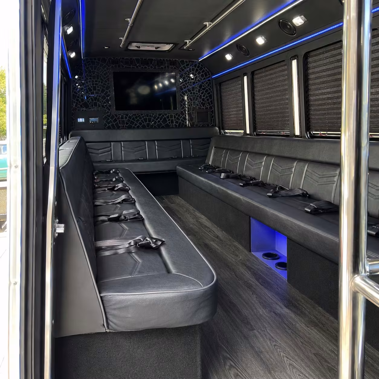 20 passenger party bus inside