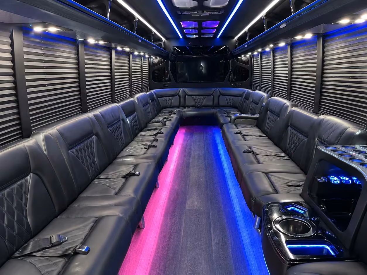 20 passenger party bus interior