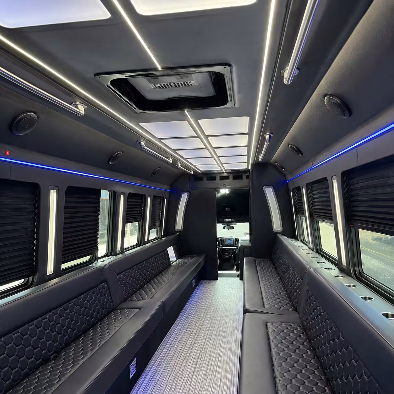 30 passenger party bus inside