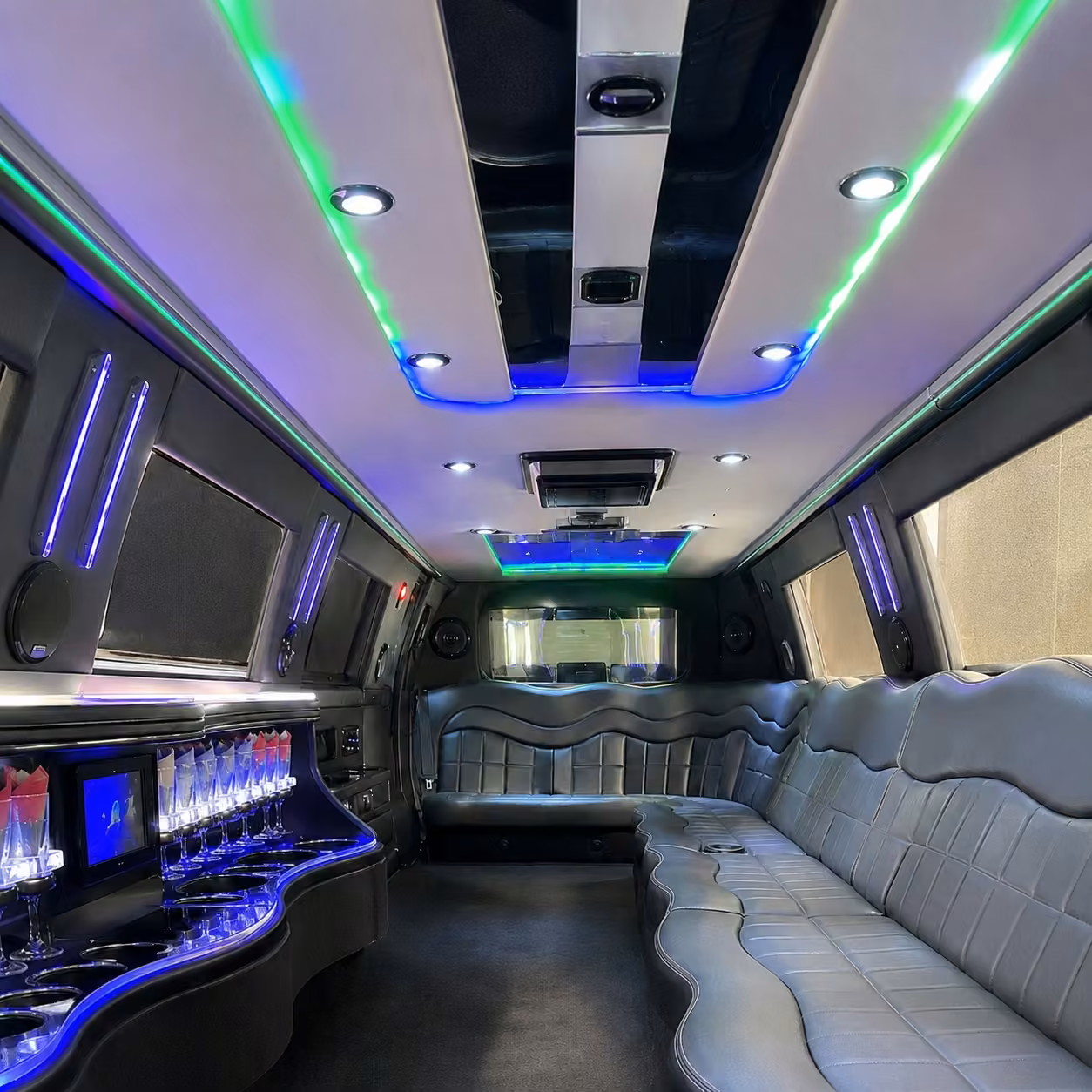 escalade limo inside