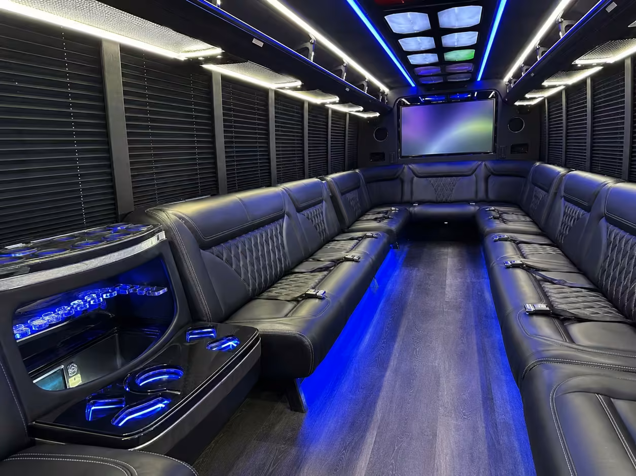 fort worth party bus interior